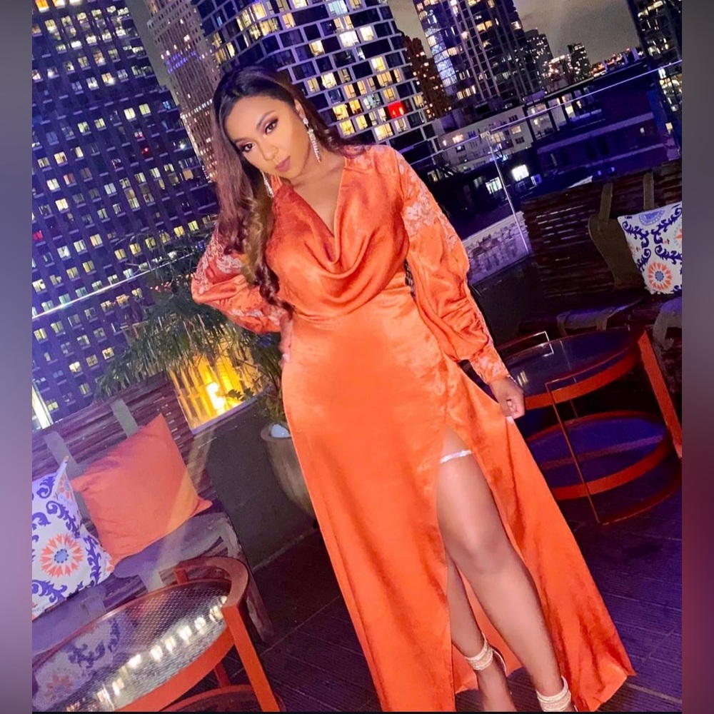 ASOS Orange Satin Dress